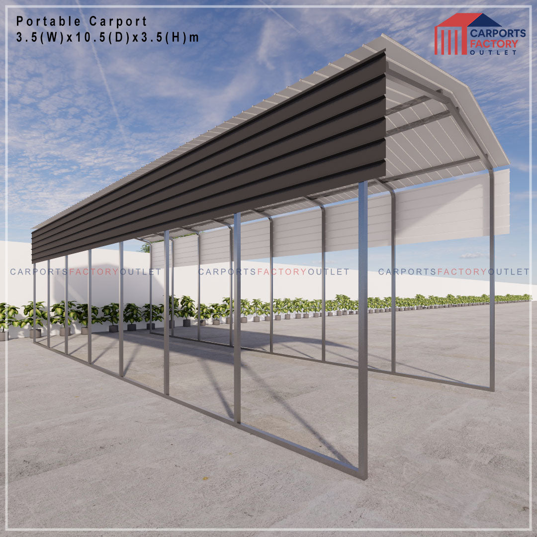 Portable Carport 3.5(W)x10.5(D)x3.5(H)m Gable Roof