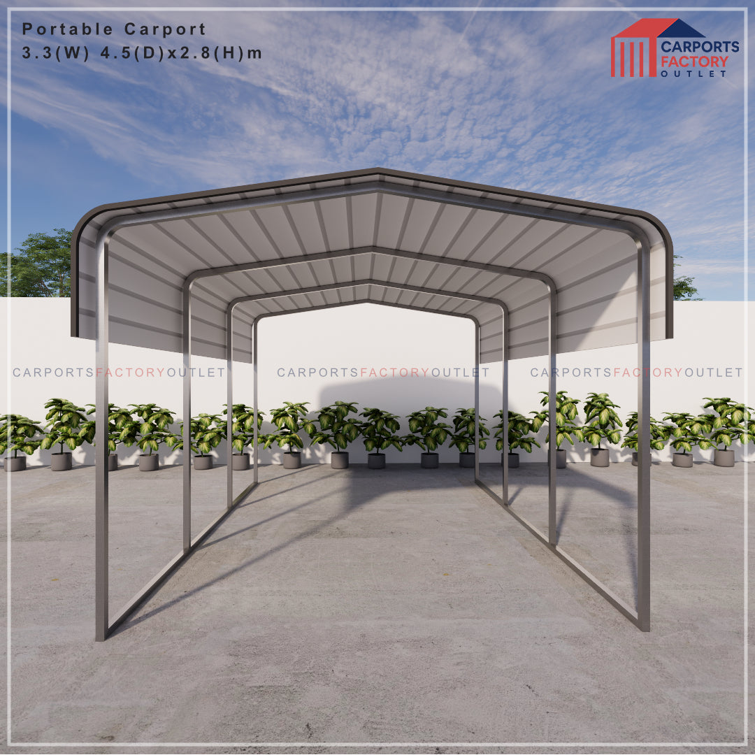 Portable Carport 3.3(W)x4.5(D)x2.8(H)m Wrapped Roof
