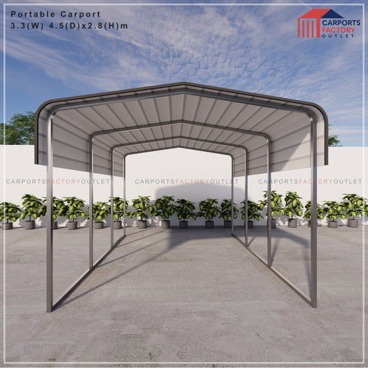 Portable Carport 3.3(W)x4.5(D)x2.8(H)m Wrapped Roof