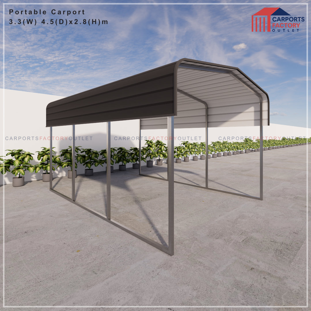 Portable Carport 3.3(W)x4.5(D)x2.8(H)m Wrapped Roof