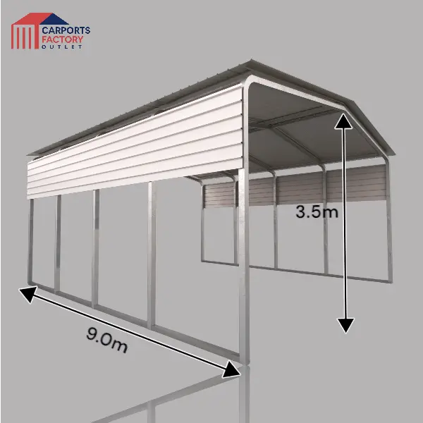 Portable Carport 3.5(W)x9.0(D)x3.5(H)m Gable Roof My Store