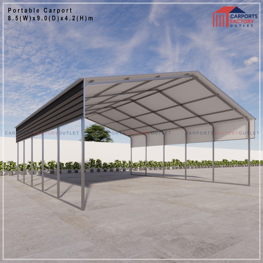 Portable Carport 8.5(W)x9.0(D)x4.2(H)m Gable Roof