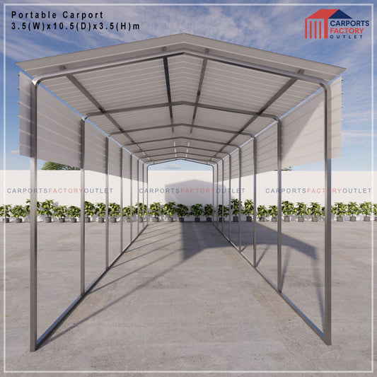 Portable Carport 3.5(W)x10.5(D)x3.5(H)m Gable Roof