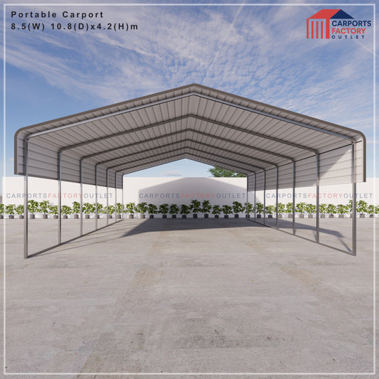 Portable Carport 8.5(W)x10.8(D)x4.2(H)m Wrapped Roof