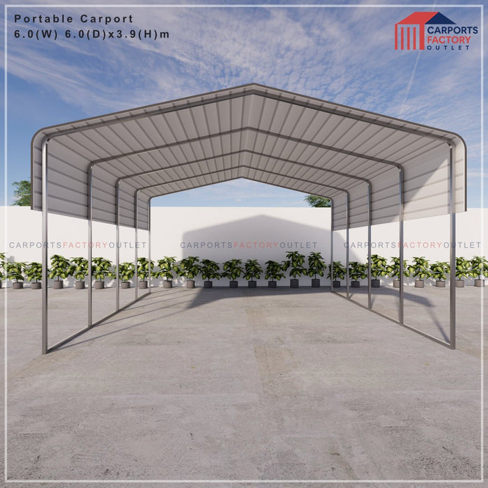6m by 6m wrapped roof portable carport