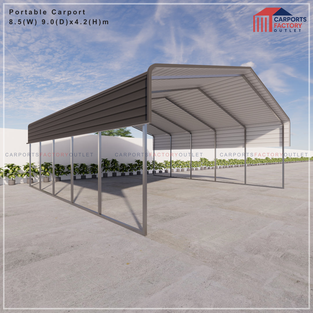 Portable Carport 8.5(W)x9.0(D)x4.2(H)m Wrapped Roof