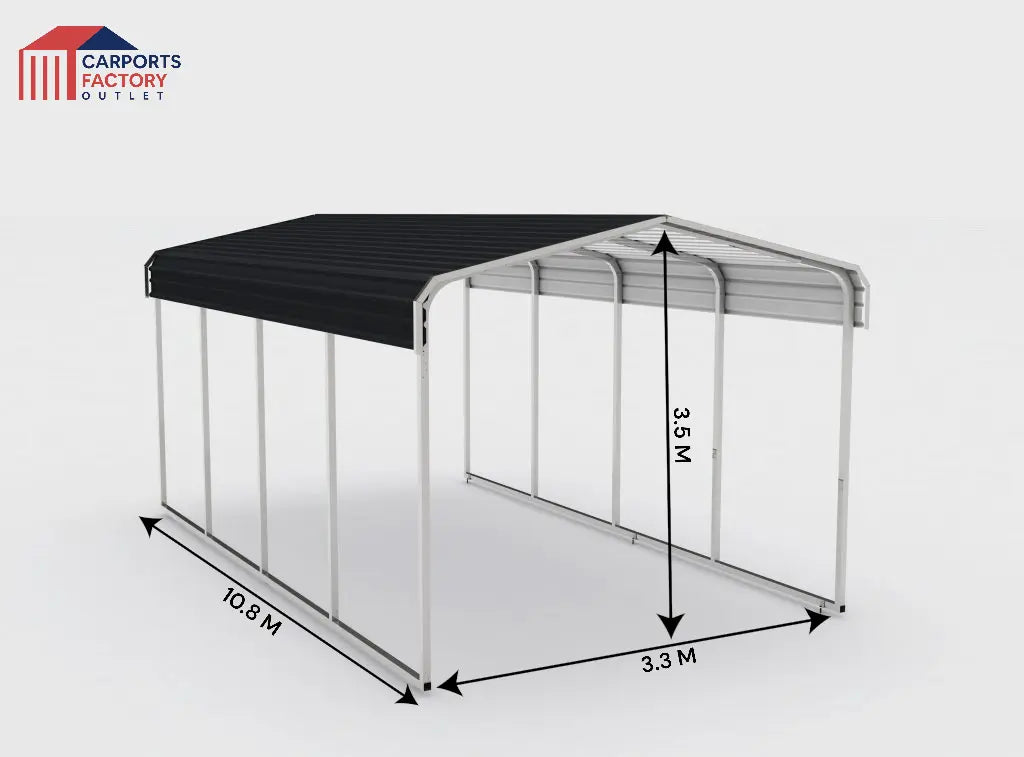 Portable Carport 3.3(W)x10.8(D)x3.5(H)m Wrapped Roof My Store