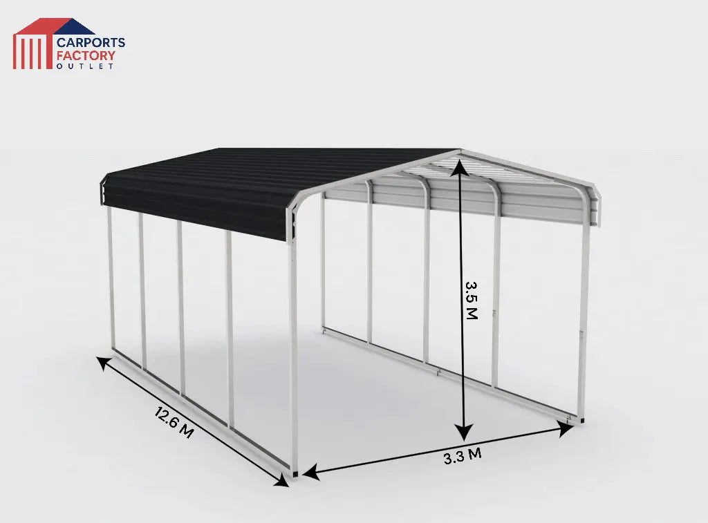 Portable Carport 3.3(W)x12.6(D)x3.5(H)m Wrapped Roof My Store