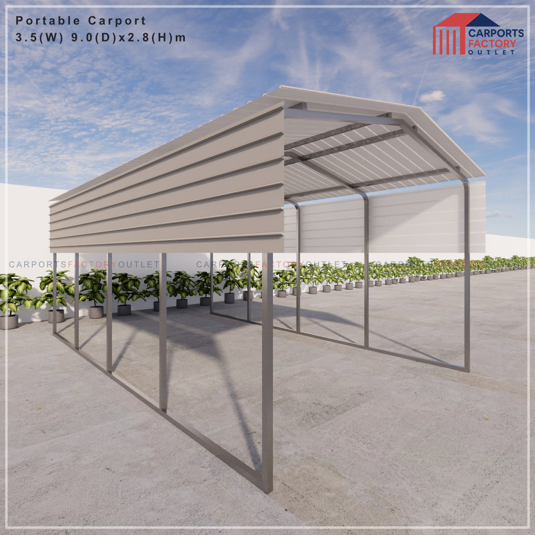 Portable Carport 3.5(W)x6.0(D)x2.8(H)m Gable Roof