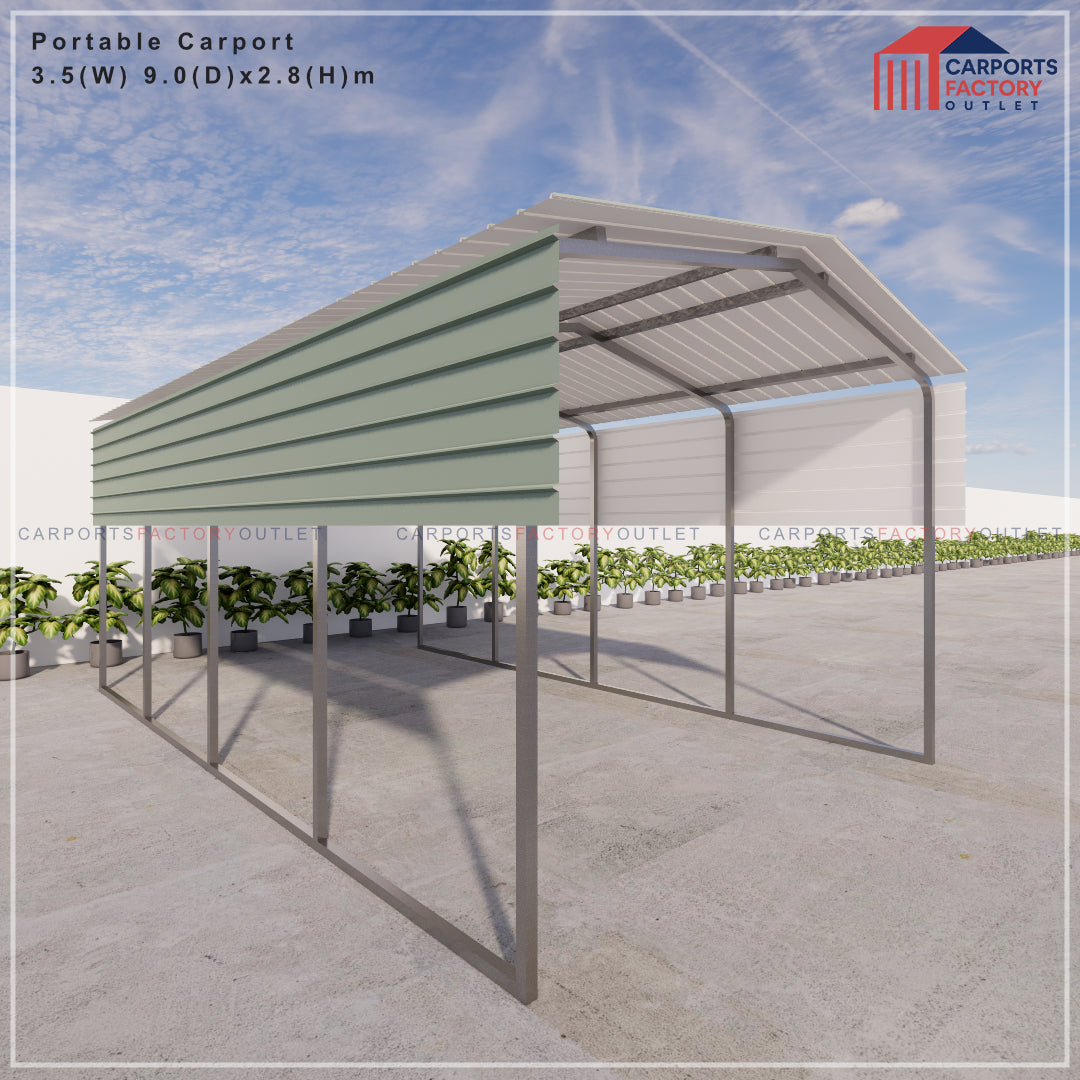 Portable Carport 3.5(W)x6.0(D)x2.8(H)m Gable Roof