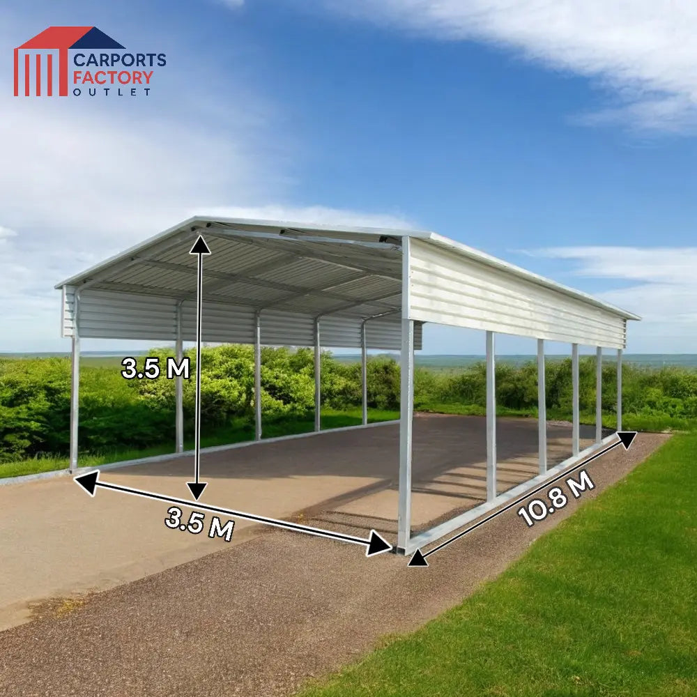 Portable Carport 3.5(W)x10.8(D)x3.5(H)m Gable Roof My Store