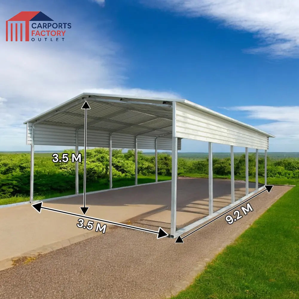 Portable Carport 3.5(W)x9.2(D)x3.5(H)m Gable Roof My Store