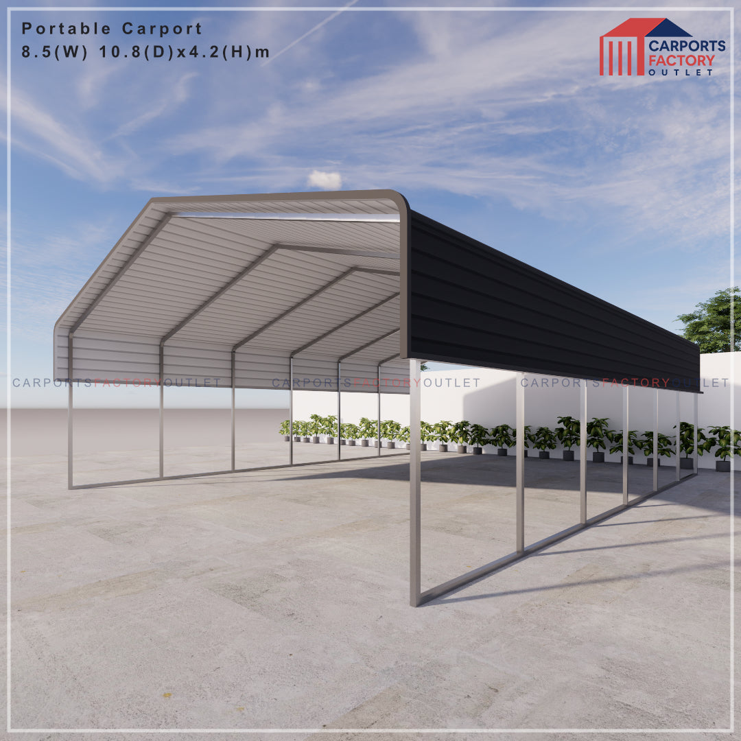 Portable Carport 8.5(W)x10.8(D)x4.2(H)m Wrapped Roof