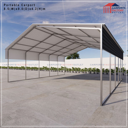 Portable Carport 8.5(W)x9.0(D)x4.2(H)m Gable Roof