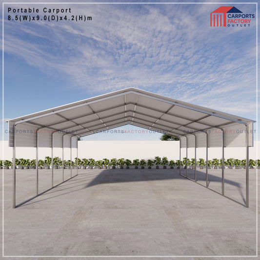 Portable Carport 8.5(W)x9.0(D)x4.2(H)m Gable Roof