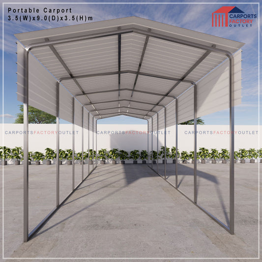Portable Carport 3.5(W)x9.0(D)x3.5(H)m Gable Roof