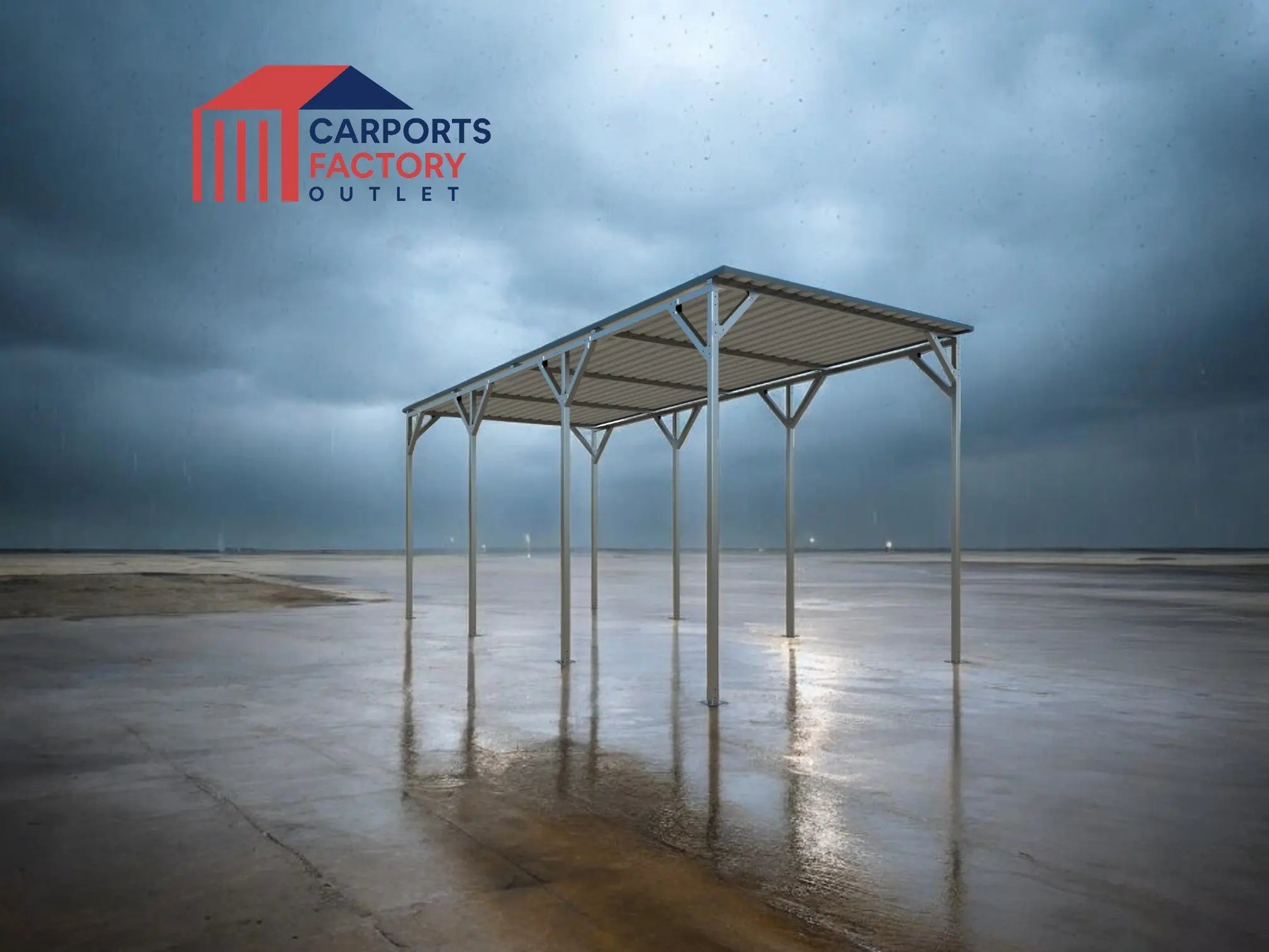 Carport 2.7(W)x6.0(D)x2.5(H)x2.7(H)m End-to-End Sloped Roof - Carports ...