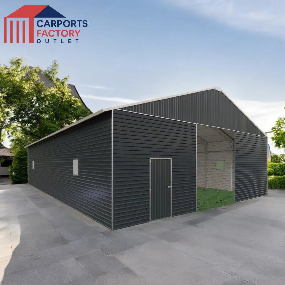 Steel Structure Shed 13.2(W)x15.0(D)x6.3(H)m Auto Roller Door & Single Door - Carports Factory Outlet