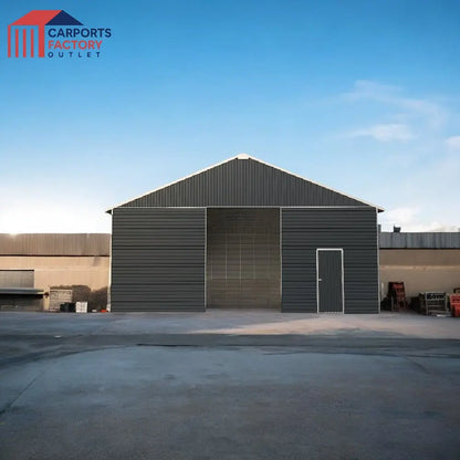 Steel Structure Shed 13.2(W)x15.0(D)x6.3(H)m Auto Roller Door & Single Door - Carports Factory Outlet